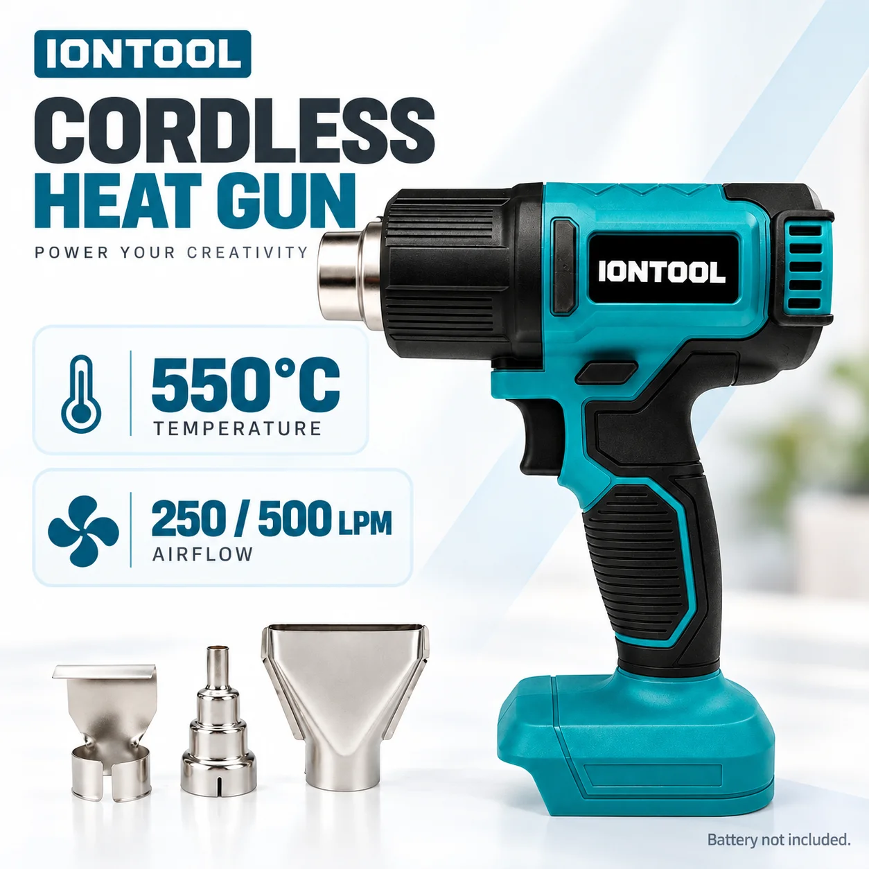 Cordless Heat Gun For Shrink Tubing - IONTOOL draadloze heteluchtpistool 550C voor het