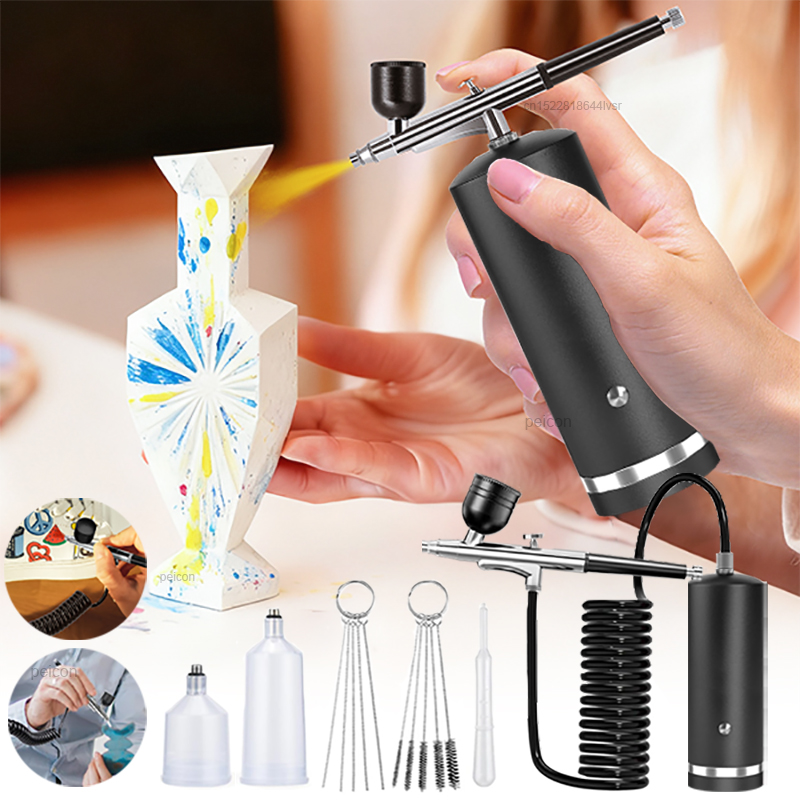 Airbrush Kit With Mini Compressor - Airbrush met compressor Verfspuitpistool Airbrush schilderen