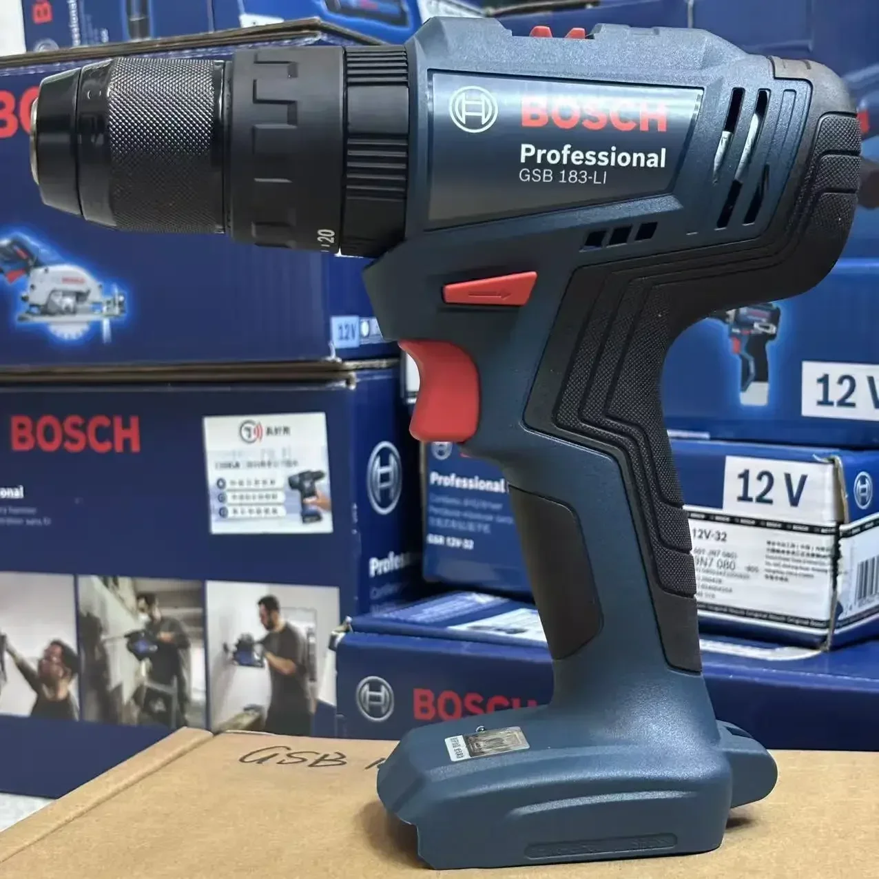 Brushless Cordless Electric Drill 18V - Bosch GSB 183-LI 18V accuboormachine met