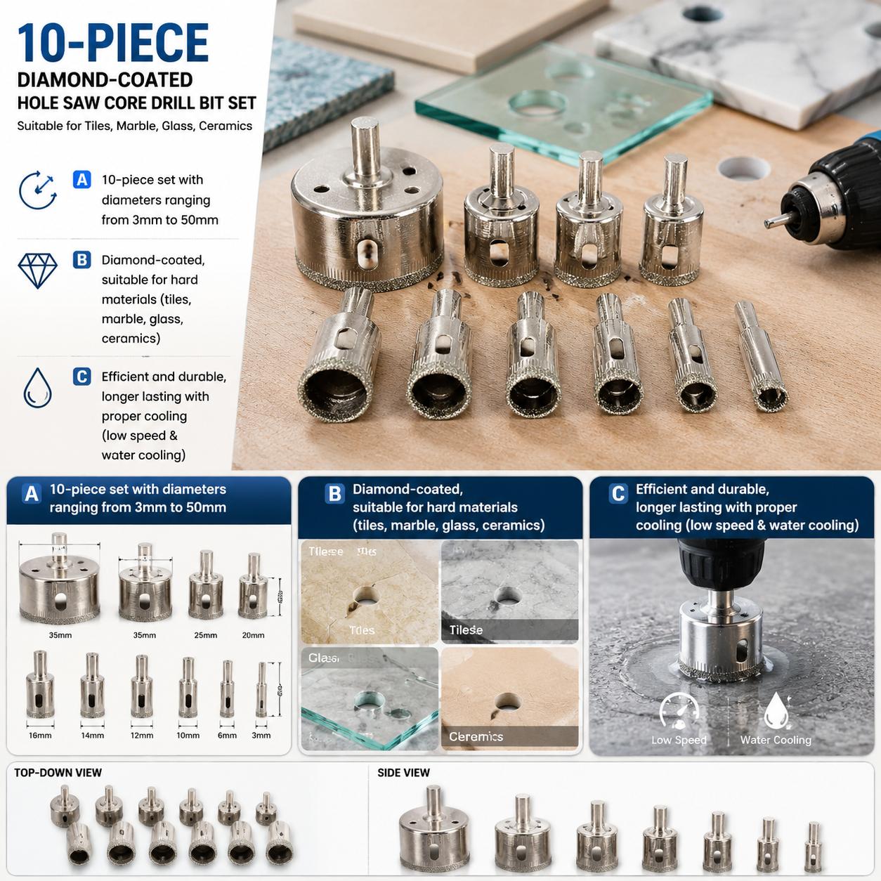 Diamantgecoate boorbitsset, 10 - Reciprocating Saw Attachment Drill recensie en prijs