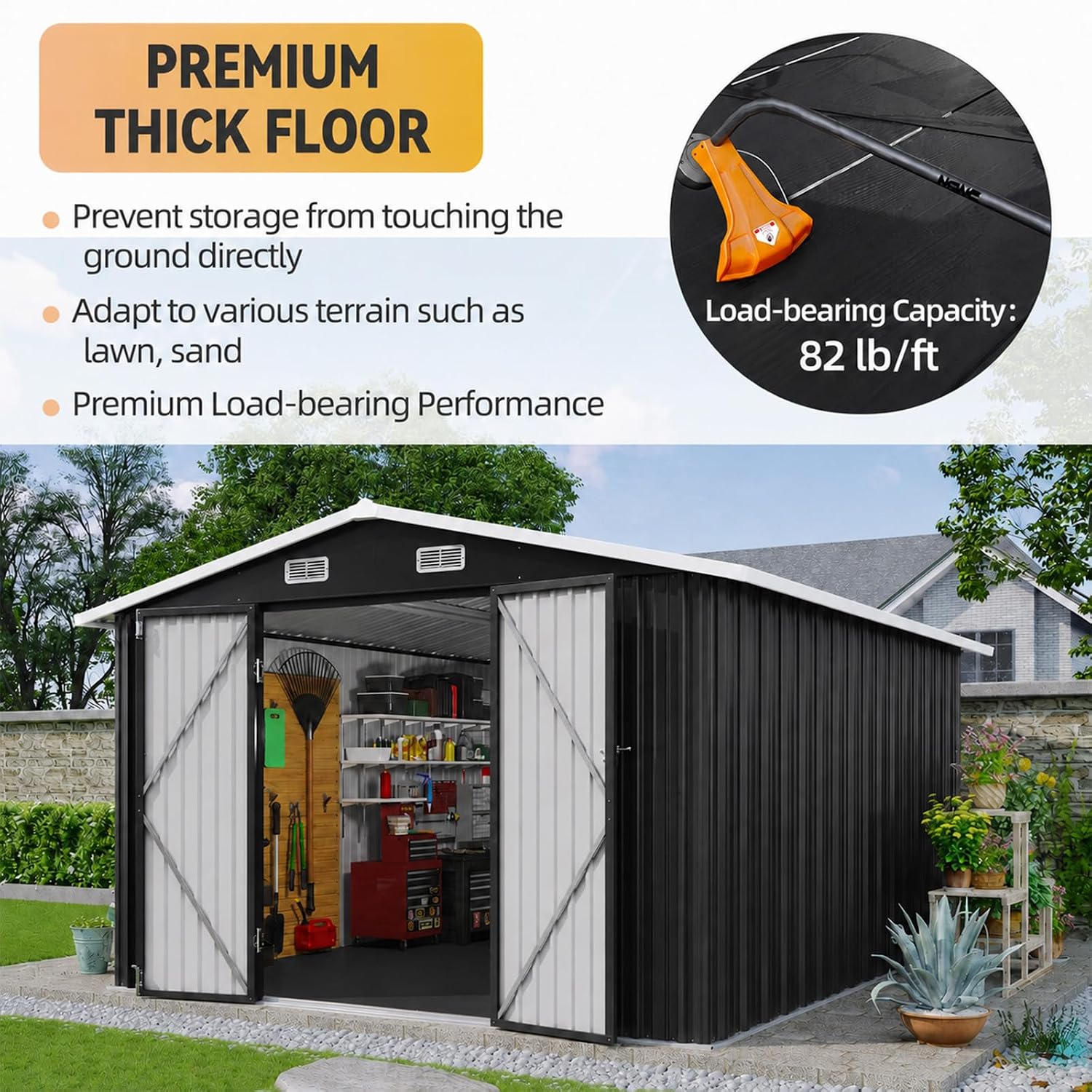 10x12FT metalen buitenshuisber - Garden Tools recensie en prijs