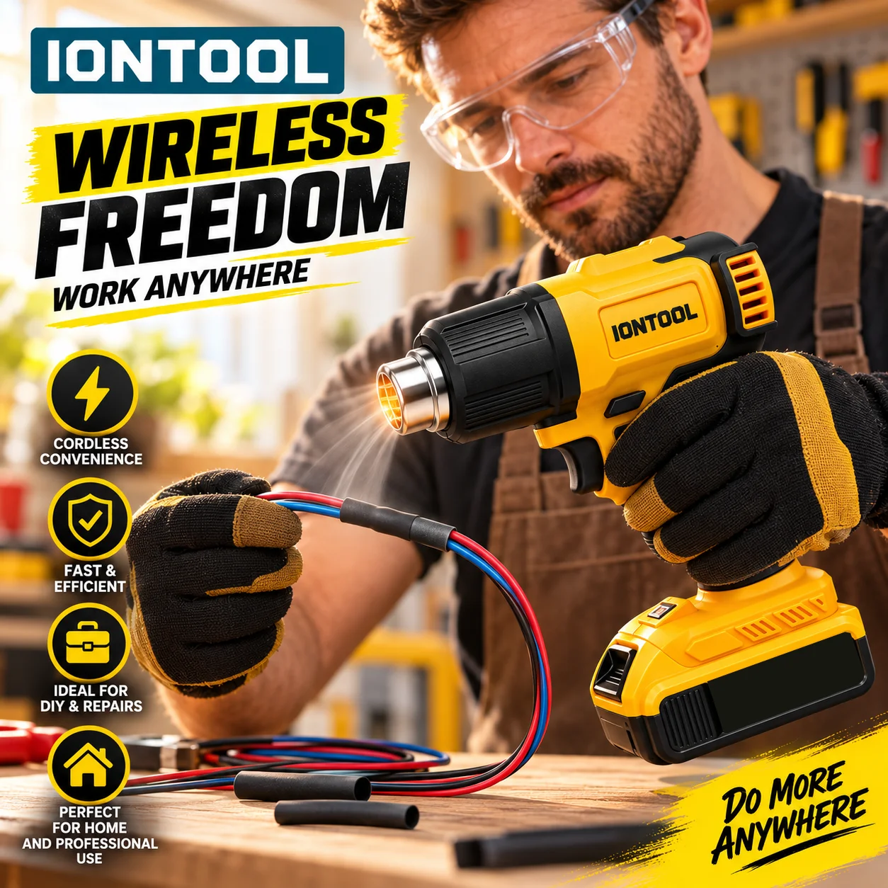 IONTOOL Geel 550 ℃   Compacte, - Cordless Heat Gun For Shrink Tubing recensie en prijs
